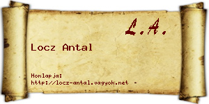 Locz Antal névjegykártya